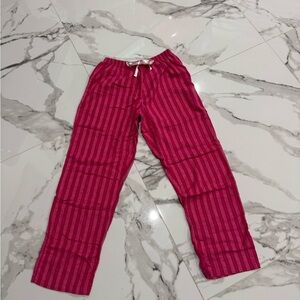 Women's Pink Sparkly Striped Pajama Pants